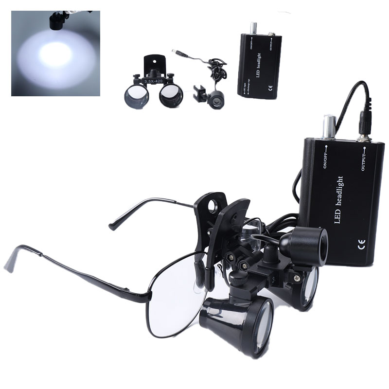 Led Medical Headlight - 2.5X/3.5X الأسنان Loupes كليب مجهر عدسة